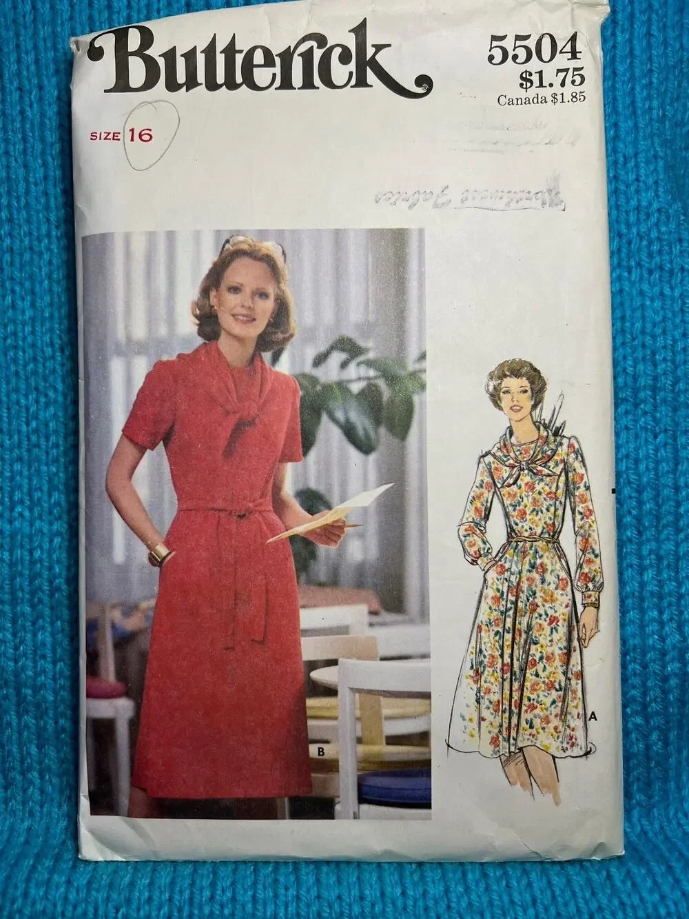 Vintage | Office | Butterick Sewing Pattern 554 Shift Dress Belt Scarf ...